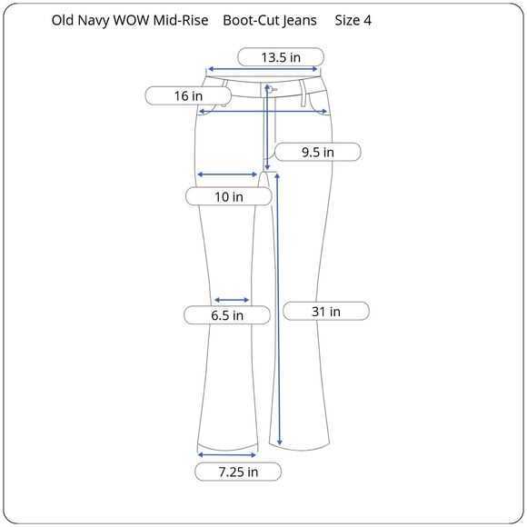 Old Navy Mid-Rise WOW Bootcut Jeans Size 4 W27 L31 Dark Wash Stretch NWT - Picture 7 of 7